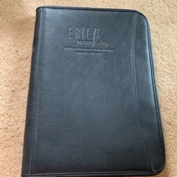 Erie Bearings 13” x 10” Black Faux Leather Portfolio - Picture 1 of 6